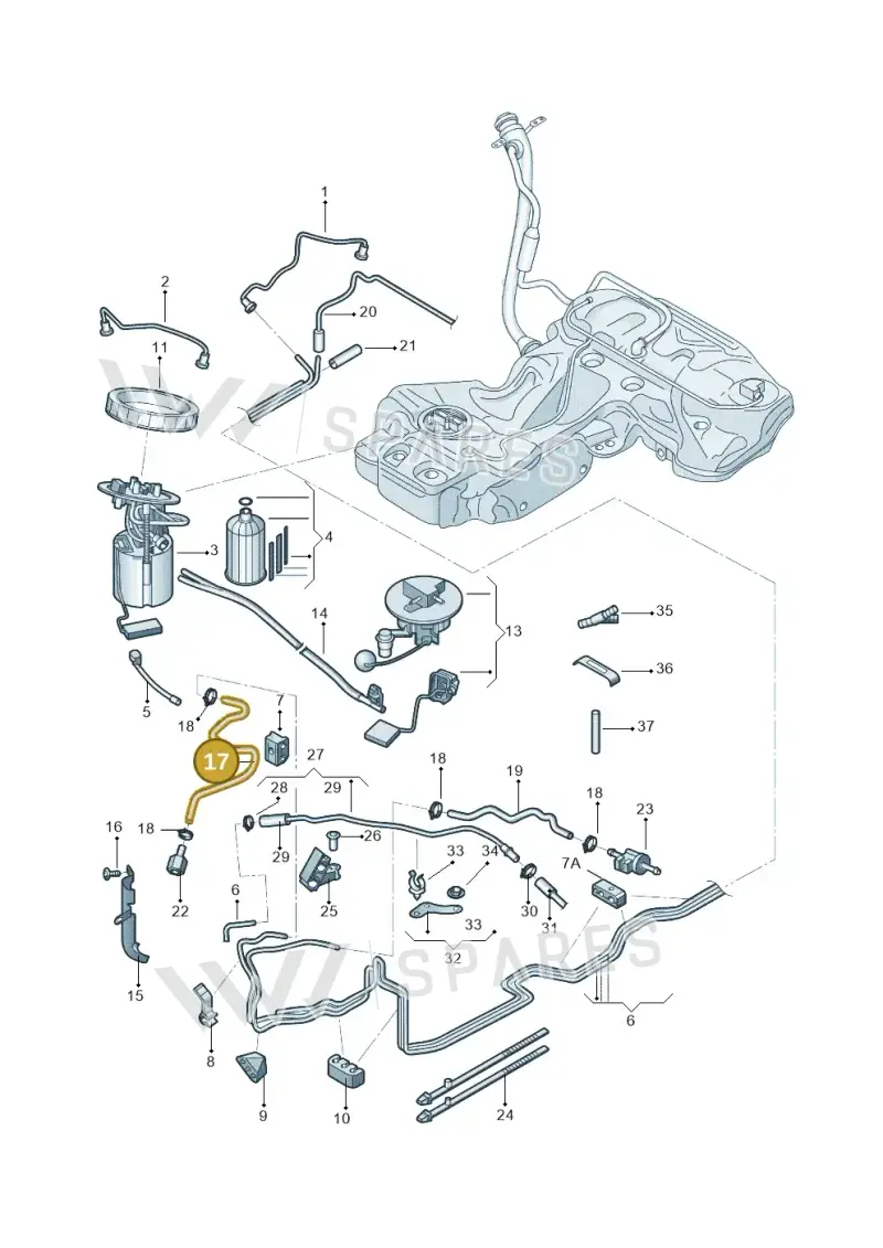 8K0201215L — Audi A4L 2.0 (2008-2012) diagram 669201040, position 17