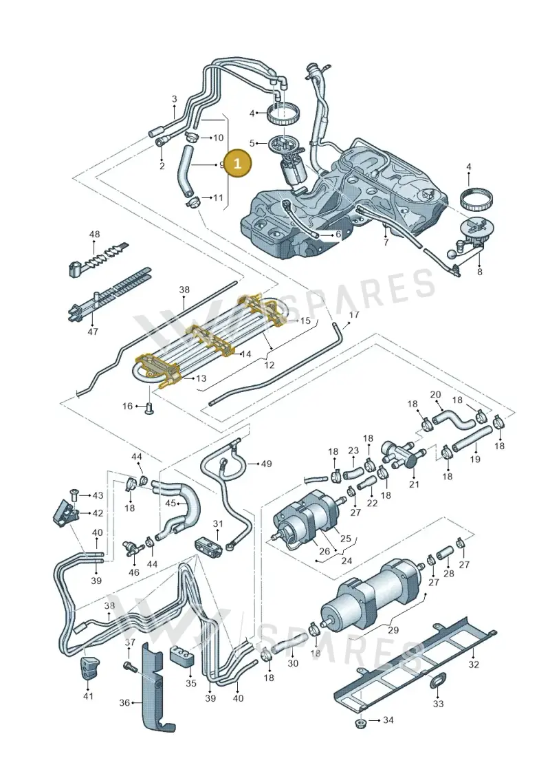 8K0201220B — Audi A4 Av. Allroad (2008-2016) diagram 620201300, position 1