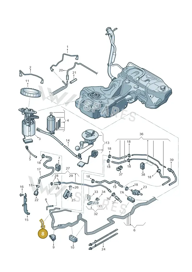 8K0201278A — Audi RS5 Coupe (2010-2015) diagram 620201400, position 8