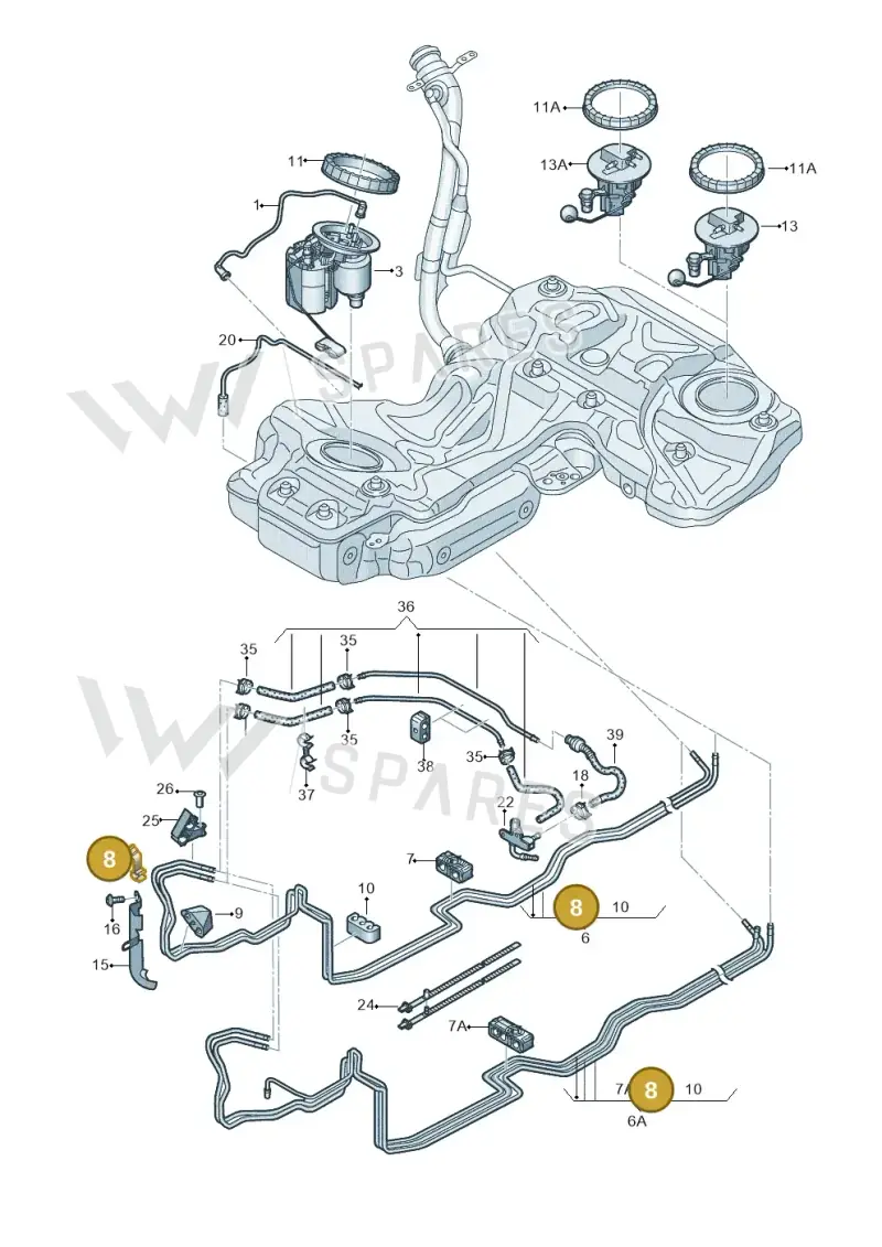 8K0201278A — Audi RS5 Cabrio (2012-2015) diagram 759201420, position 8