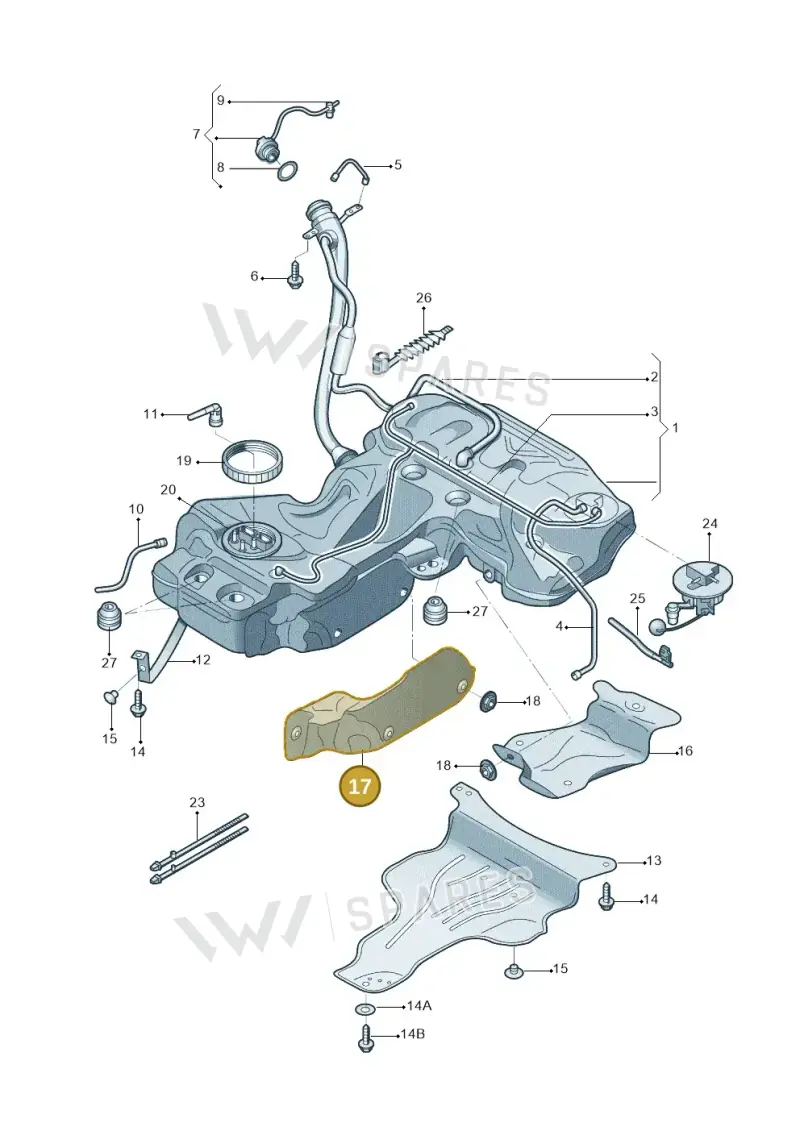 8K0201308F — Audi A4L 2.0 (2008-2012) diagram 669201010, position 17