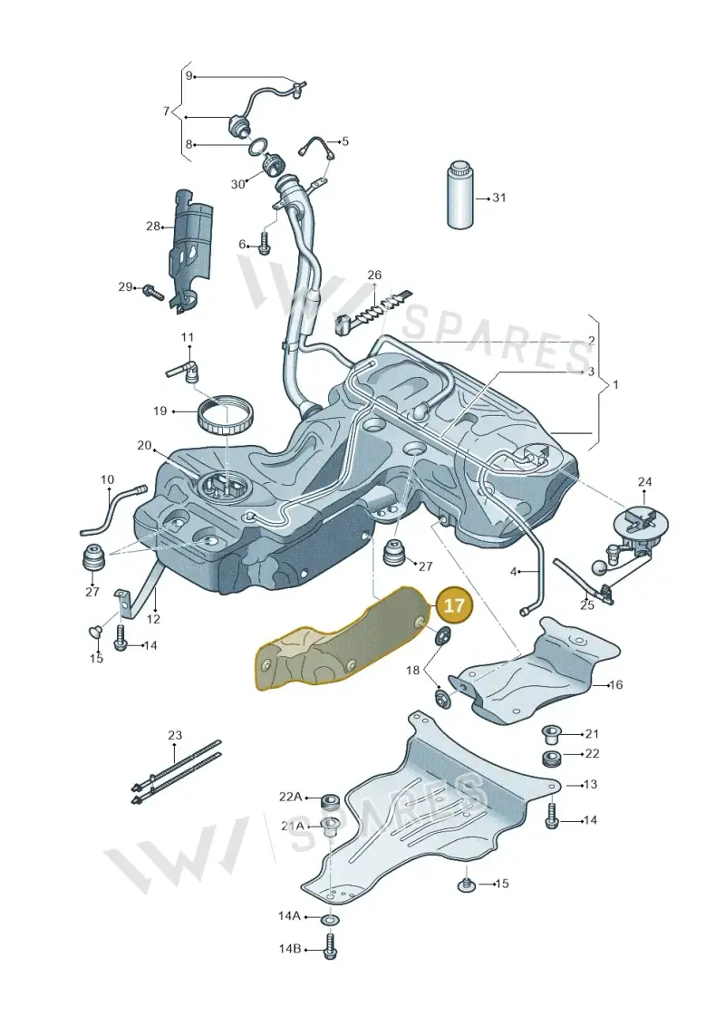 8K0201308F — Audi RS4 Av. qu. 4.2 (2012-2015) diagram 620201100, position 17