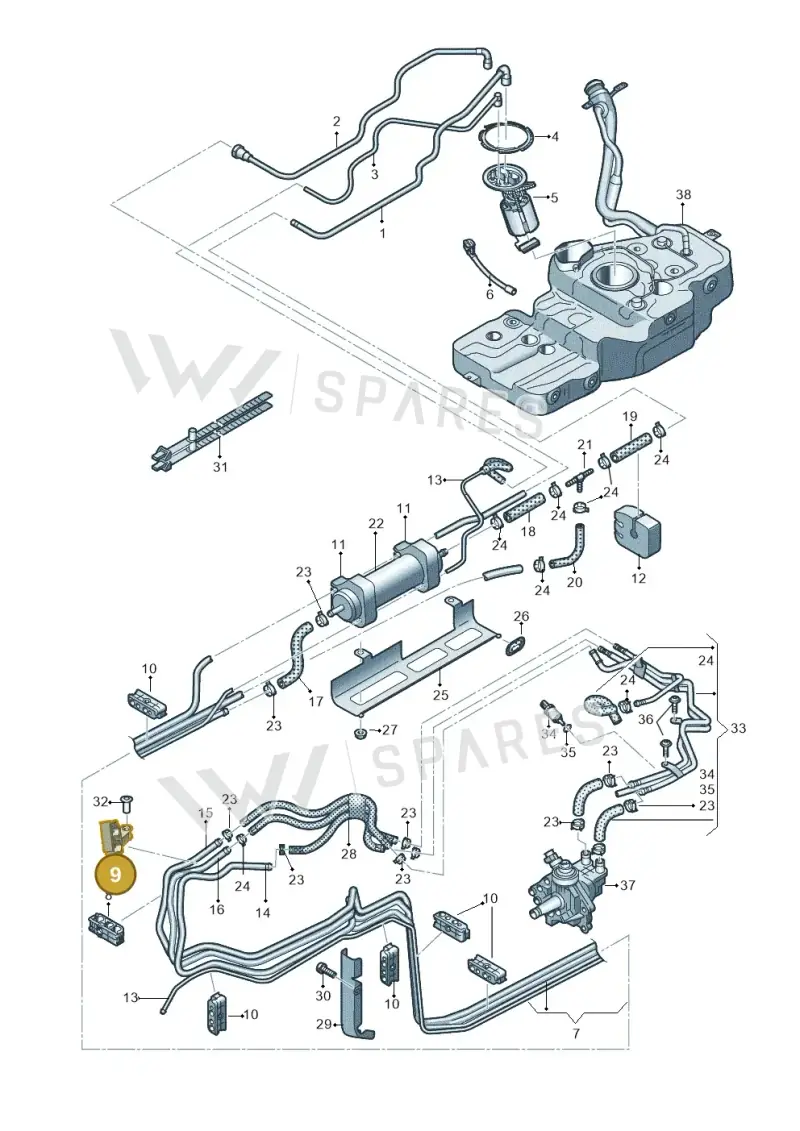 8K0201449AH — Audi Q5 qu. 2.0 TDI (2012-2017) diagram 647201230, position 9