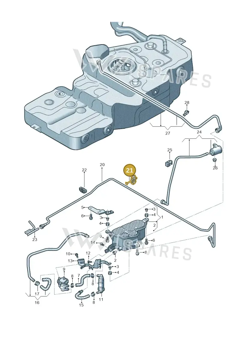 8K0201449Q — Audi Q5 qu. 2.0 TDI (2012-2017) diagram 751201720, position 21
