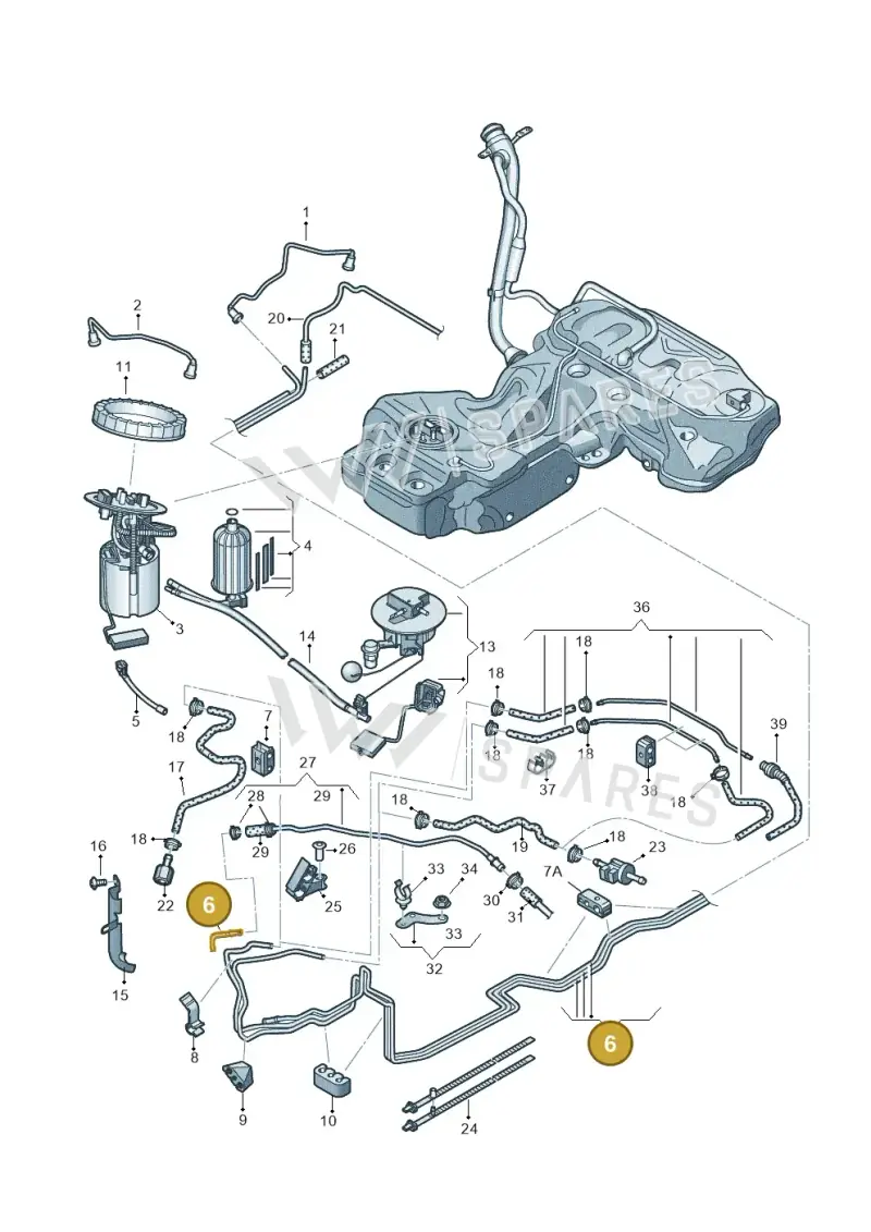 8K0201544DF — Audi RS4 Av. qu. 4.2 (2012-2015) diagram 620201400, position 6