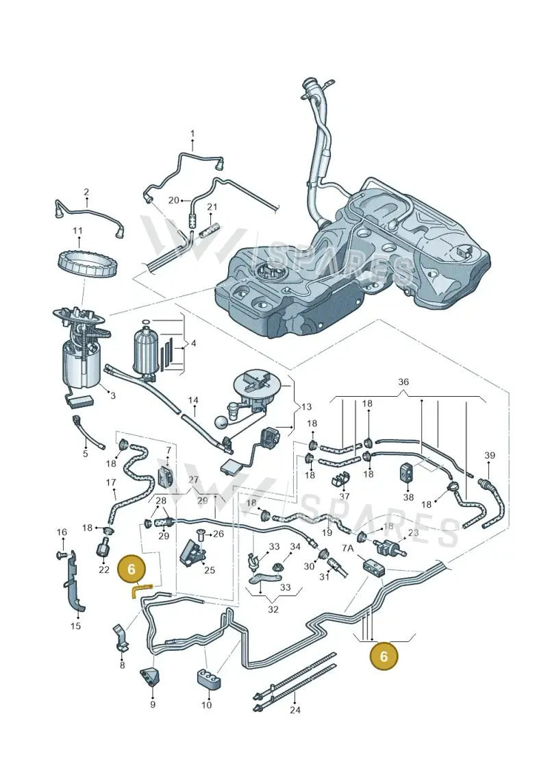 8K0201544DG — Audi A5 Sportback (2011-2017) diagram 620201400, position 6