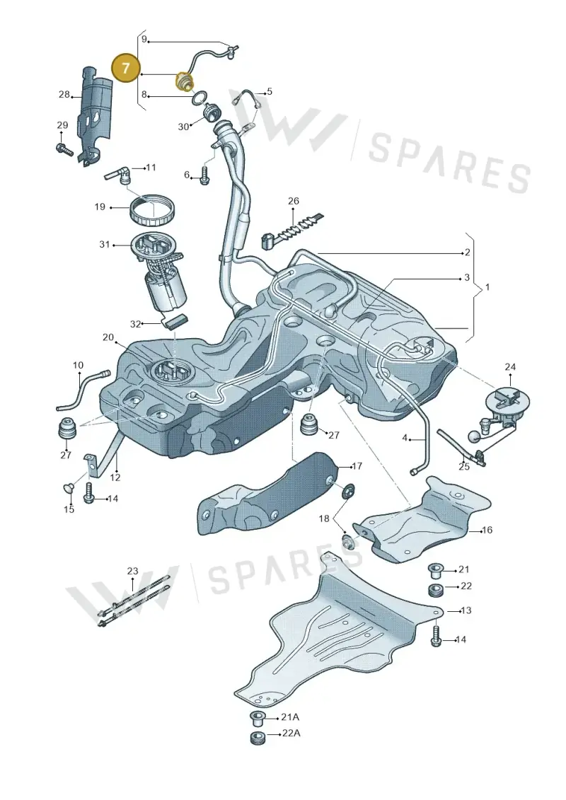 8K0201550K — Audi A5 Sportback (2011-2017) diagram 736201050, position 7