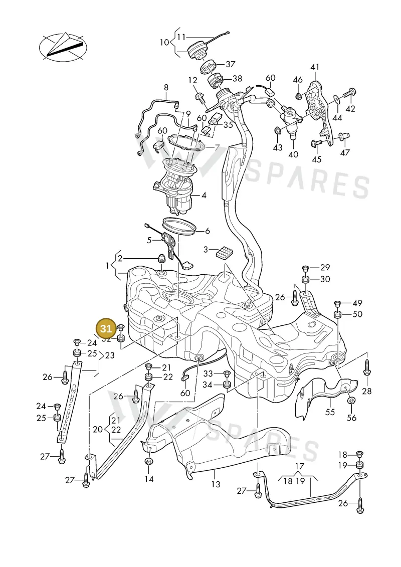 8K0201693B — Audi A5 Limousine (2024-2025) diagram 8wh201000, position 31
