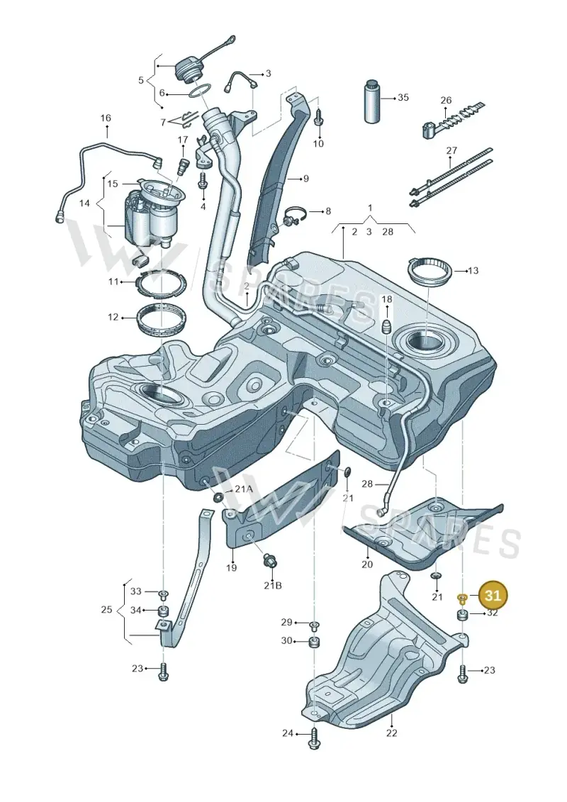 8K0201693C — Audi A7 Sportback (2014-2018) diagram 711201000, position 31