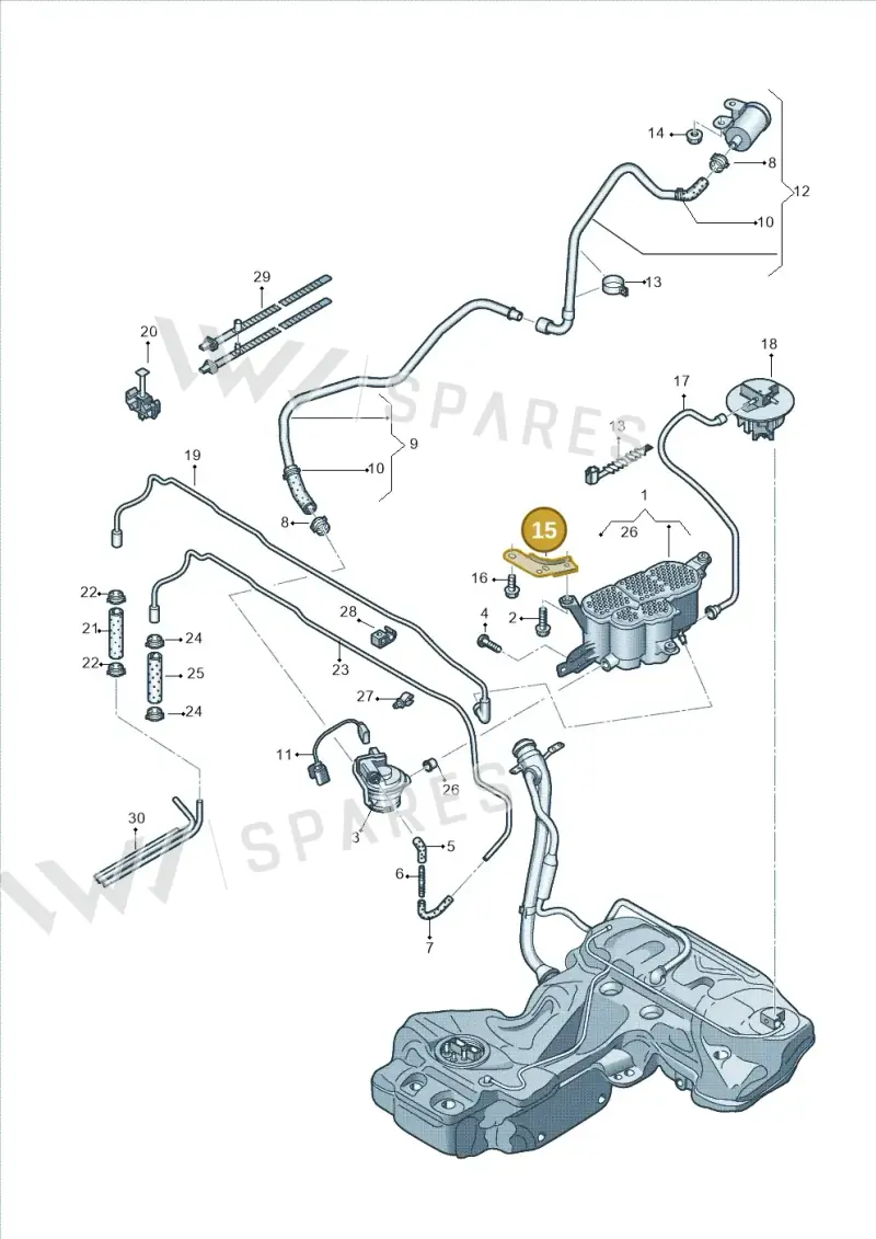 8K0201827C — Audi A4 av. 2.0 tdi (2011-2015) diagram 620201600, position 15