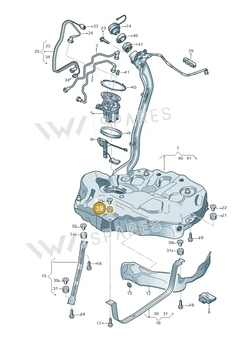 8K0201840B — Audi A5 Sportback (2016-2025) diagram 897201050, position 19