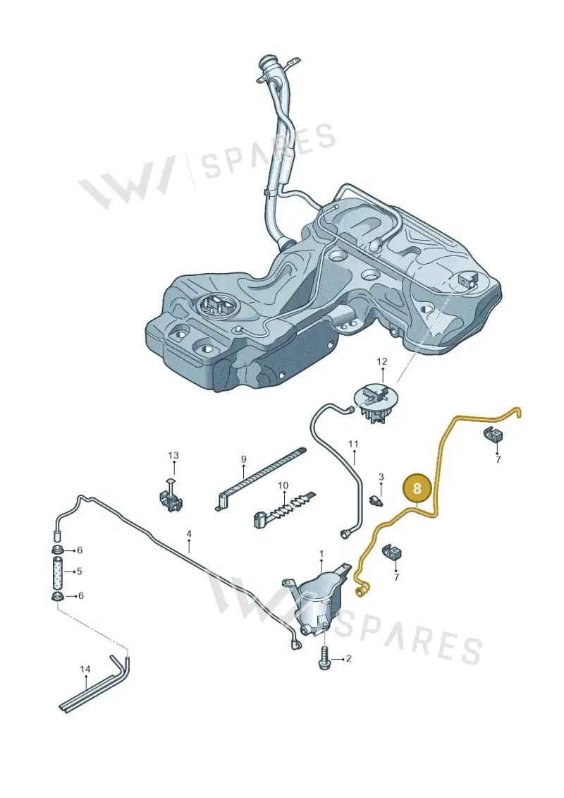 8K0201997Q — Audi RS4 Av. qu. 4.2 (2012-2015) diagram 620201800, position 8