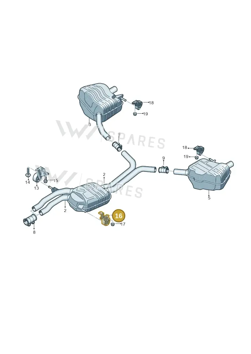 8K0253144F — Audi A6 Av. qu. 3.0 (2012-2018) diagram 738253950, position 16