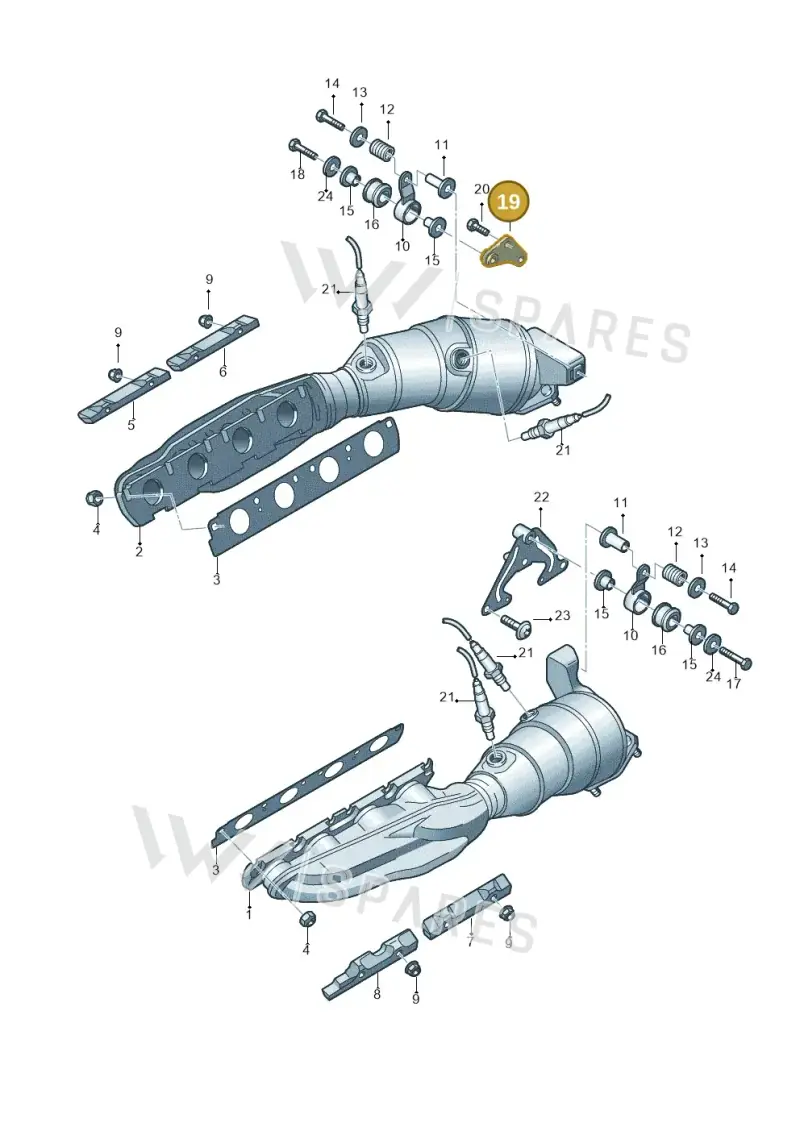 8K0253376B — Audi RS4 Av. qu. 4.2 (2012-2015) diagram 603253320, position 19