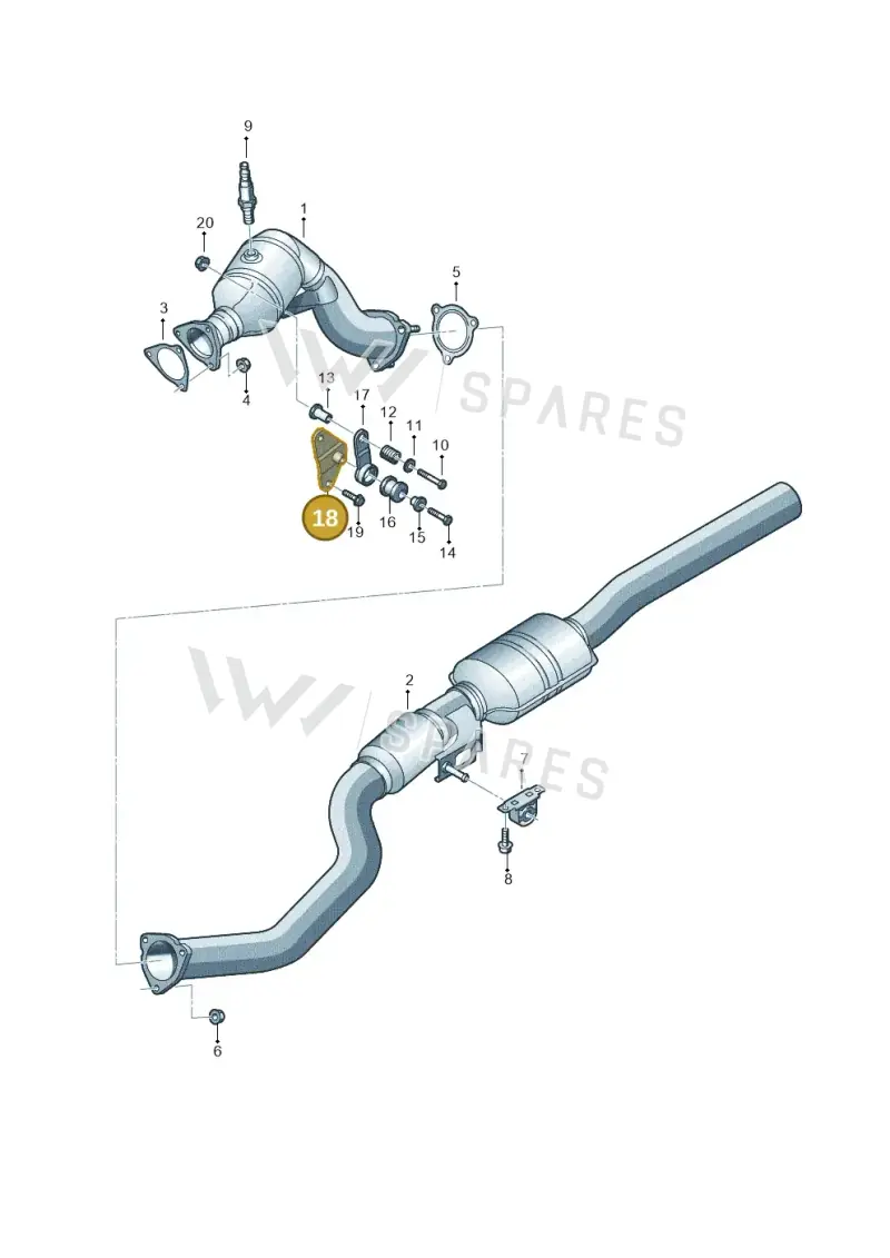 8K0253376B — Audi A8L qu. 3.0 TDI (2013-2018) diagram 696253500, position 18