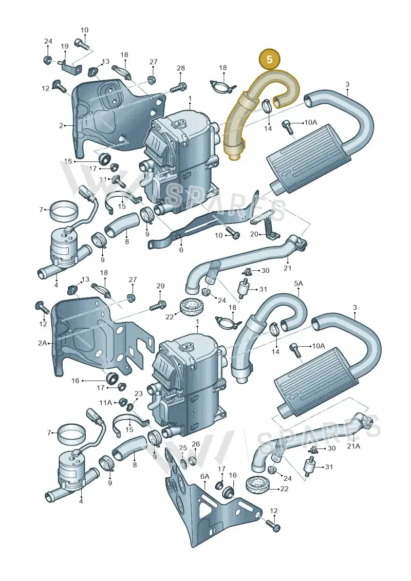 8K0261225A — Audi A6 Av. qu. 3.0 (2012-2018) diagram 620819160, position 5