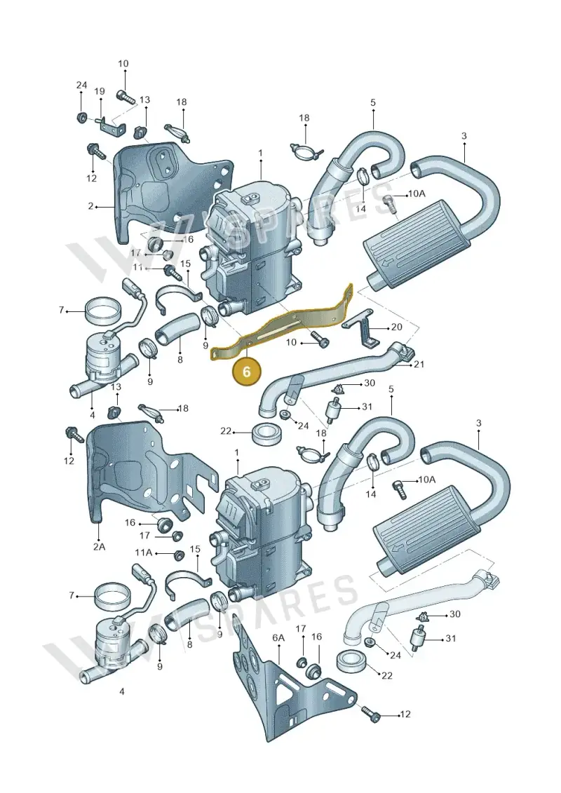 8K0265336C — Audi A4L 2.0 (2008-2012) diagram 669819016, position 6