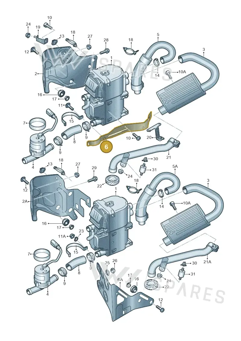 8K0265336C — Audi A5 Sportback (2011-2017) diagram 620819160, position 6
