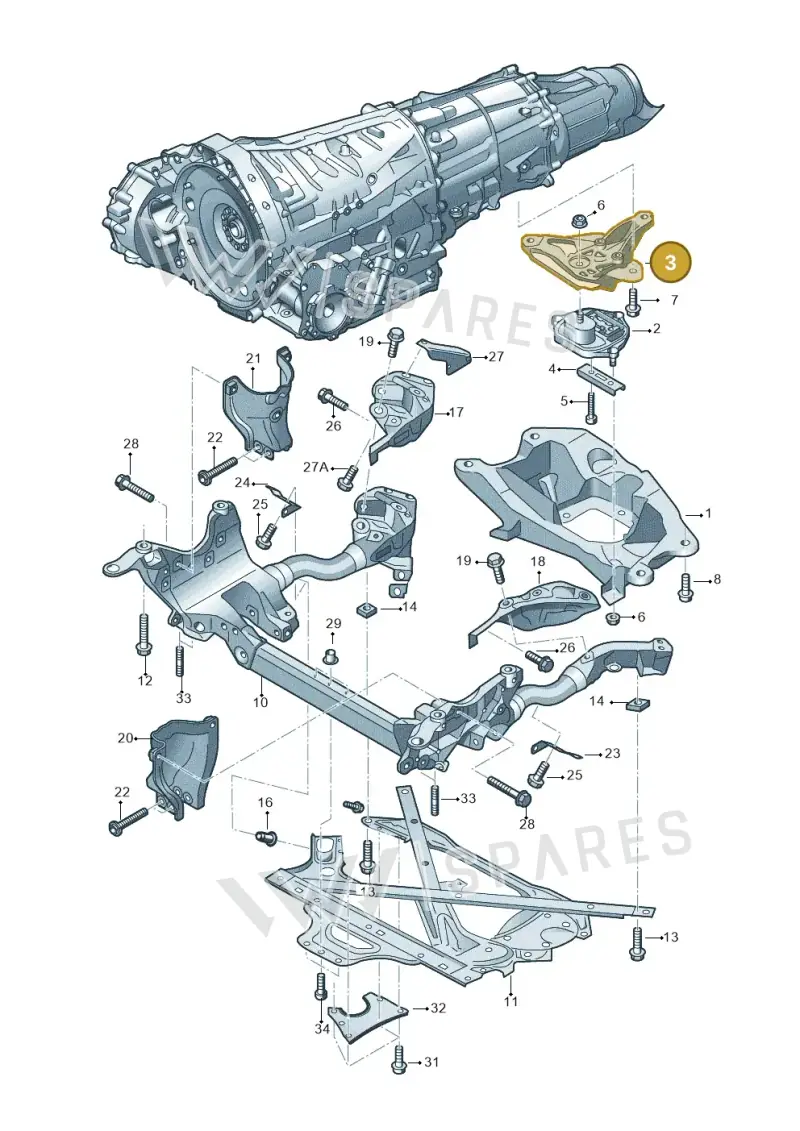 8K0399115BS — Audi A5 Cabrio 2.0 (2011-2017) diagram 670399700, position 3