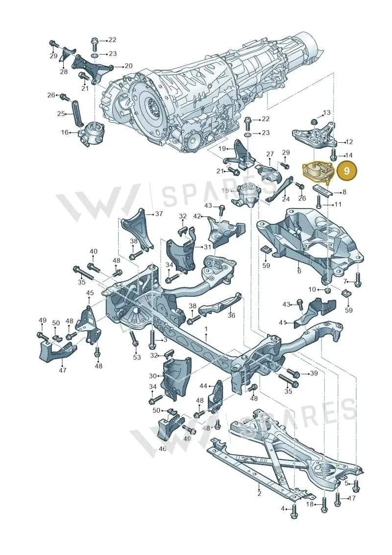 8K0399151CM — Audi A8L qu. 3.0 TDI (2013-2018) diagram 771399900, position 9