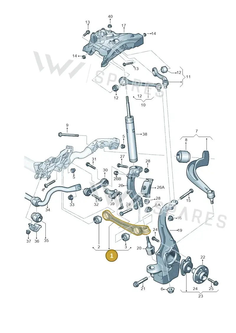 8K0407151G — Audi A7 Sportback (2014-2018) diagram 788407000, position 1