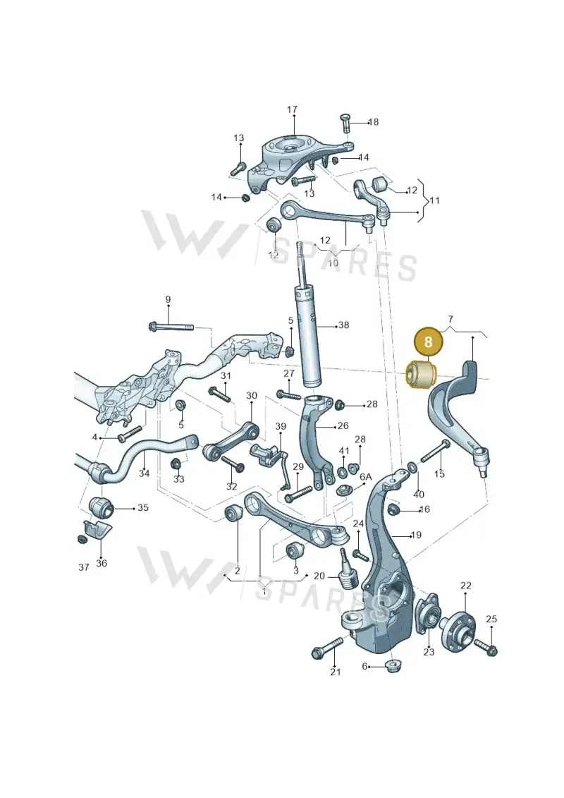 8K0407183A — Audi A4L 2.0 (2008-2012) diagram 687407000, position 8