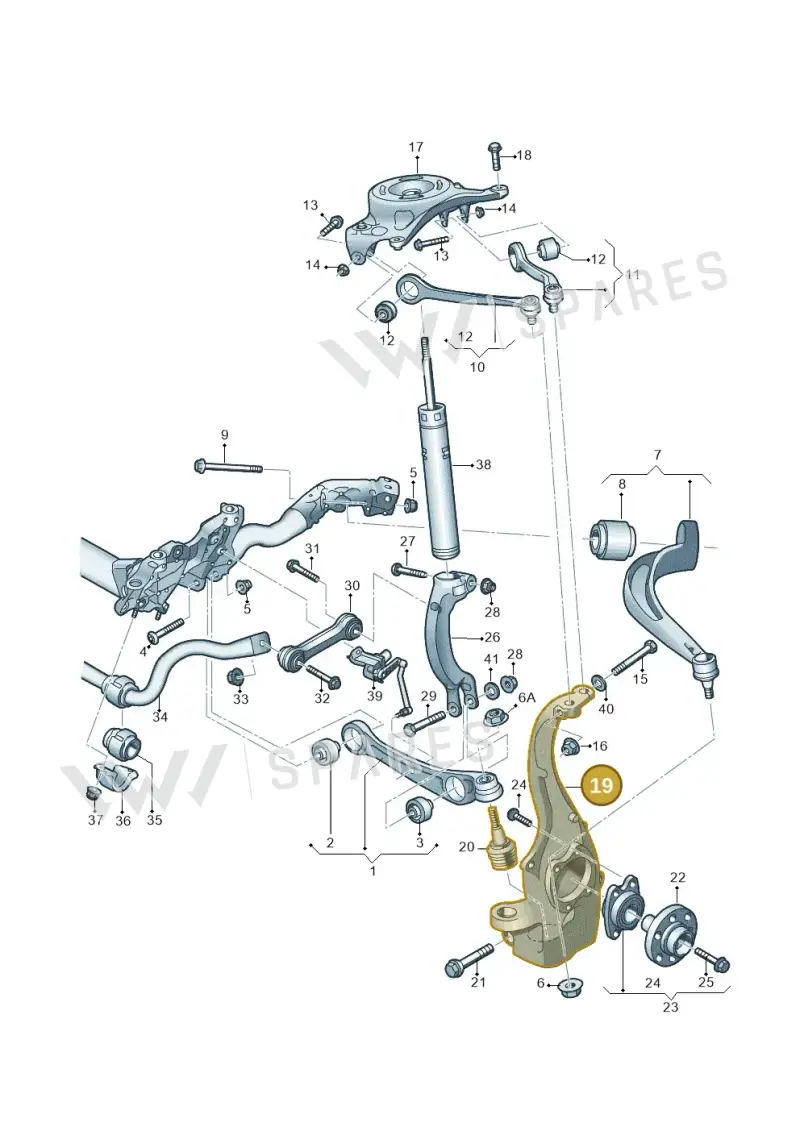8K0407254AB — Audi RS5 Coupe (2010-2015) diagram 620407000, position 19