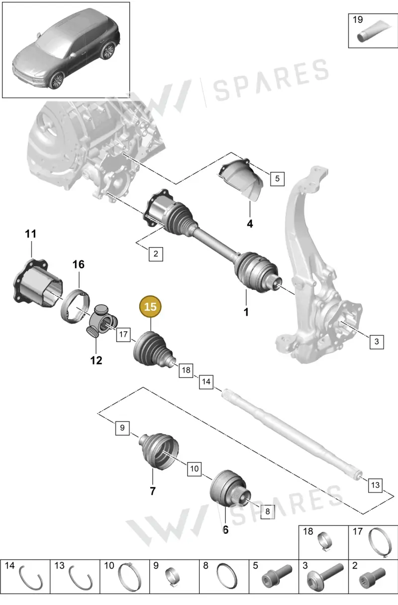 8K0407283B — Porsche Cayenne (2017-2023) diagram p51401030, position 15