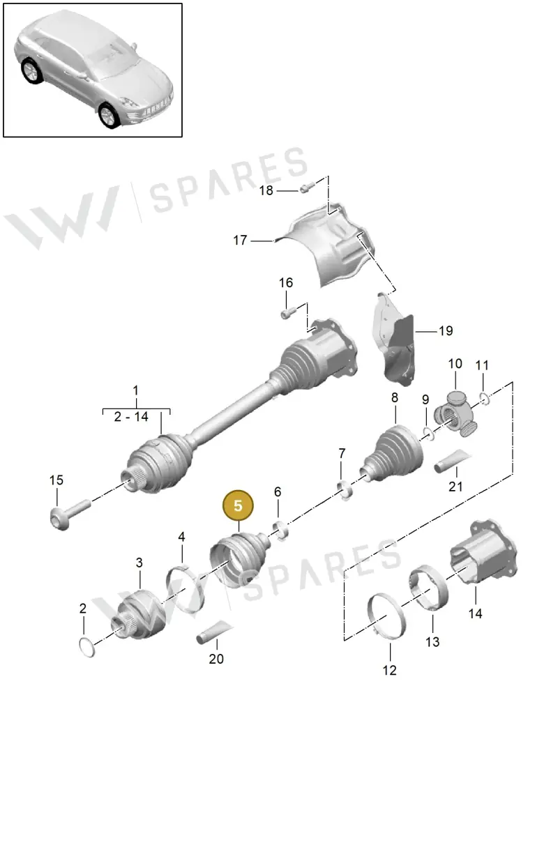 8K0407285E — Porsche Macan (2013-2018) diagram p44401025, position 5