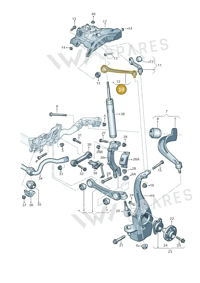 8K0407506R — Audi A7 Sportback (2014-2018) diagram 788407000, position 10