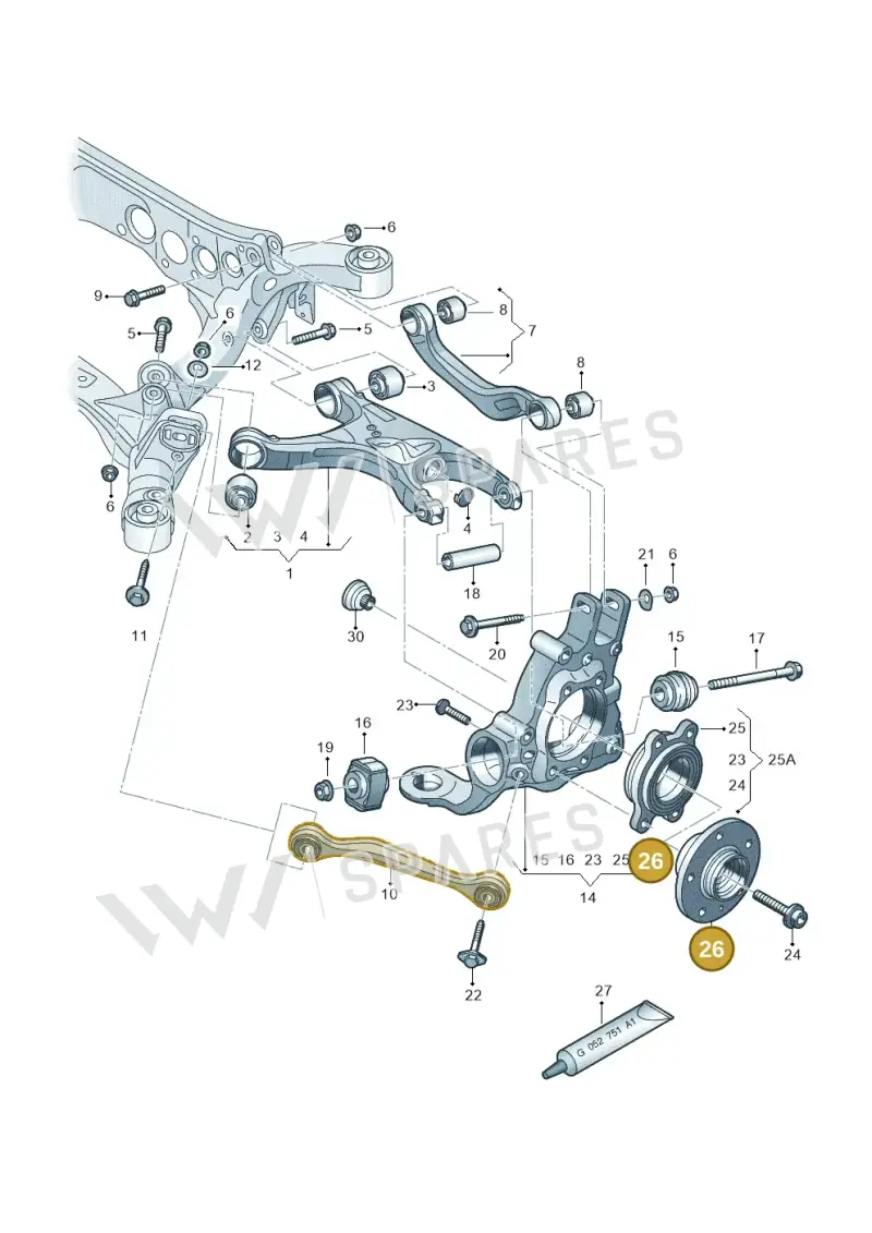 8K0407613B — Audi A7 Sportback (2014-2018) diagram 620505100, position 26