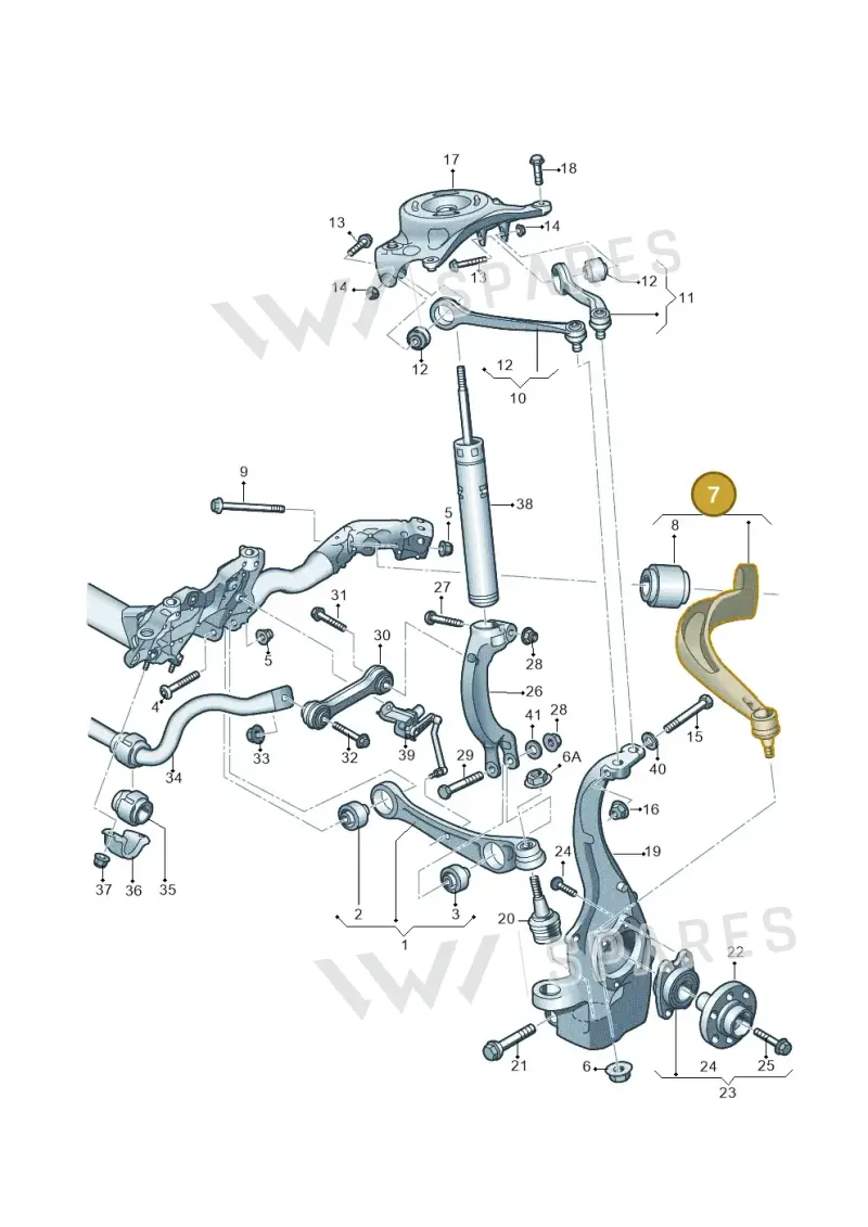 8K0407693AF — Audi RS5 Coupe (2010-2015) diagram 620407000, position 7