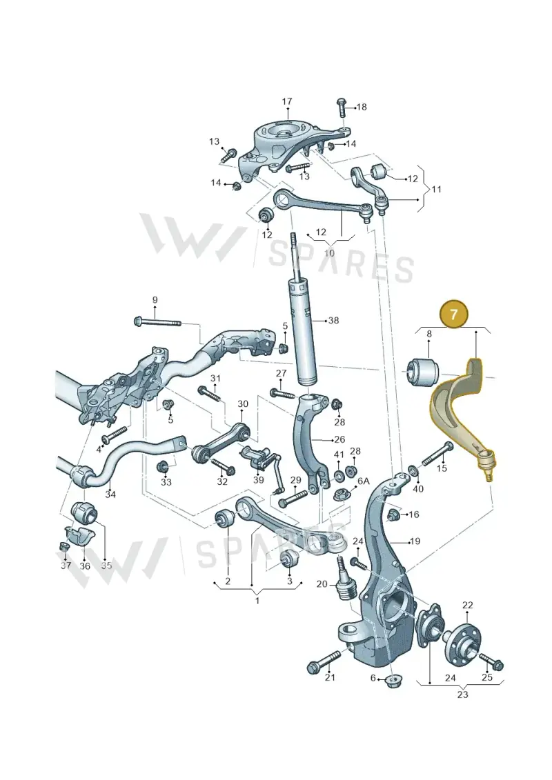 8K0407694T — Audi A4 Av. Allroad (2008-2016) diagram 620407000, position 7