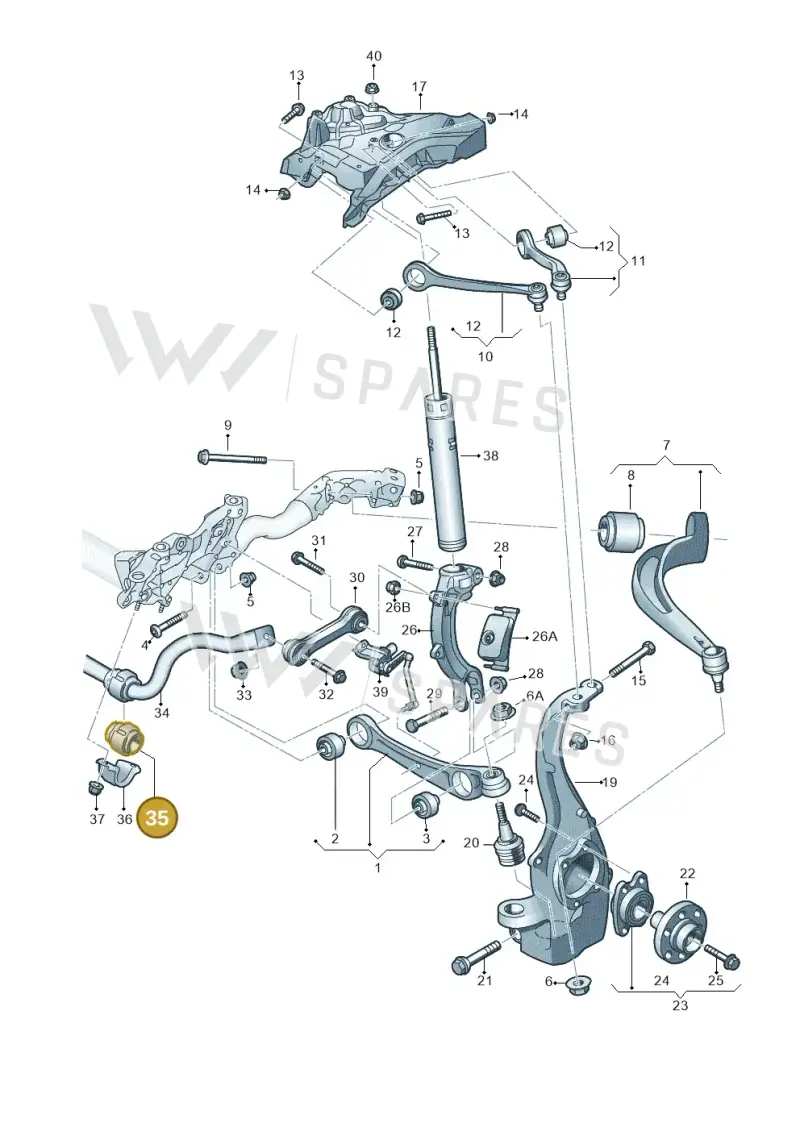 8K0411327A — Audi A7 Sportback (2014-2018) diagram 788407000, position 35