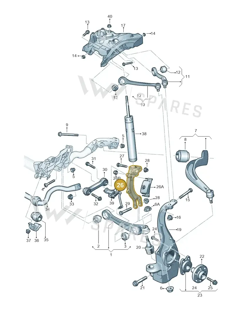 8K0413037L — Audi A7 Sportback (2014-2018) diagram 788407000, position 26