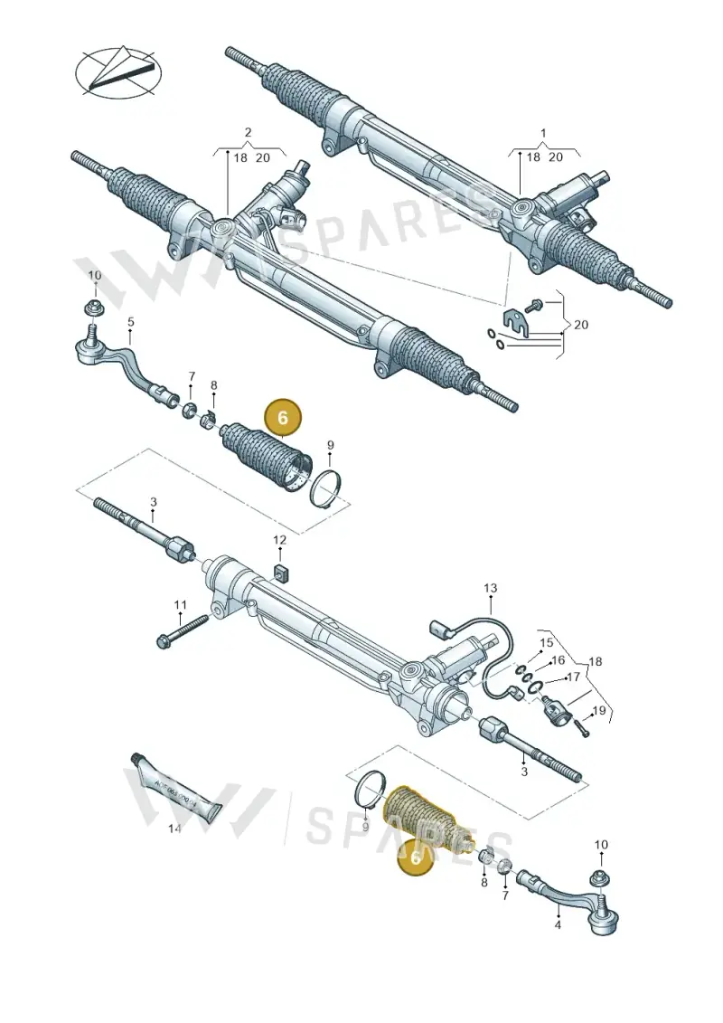 8K0422831 — Audi A8L qu. 3.0 TDI (2013-2018) diagram 696422000, position 6