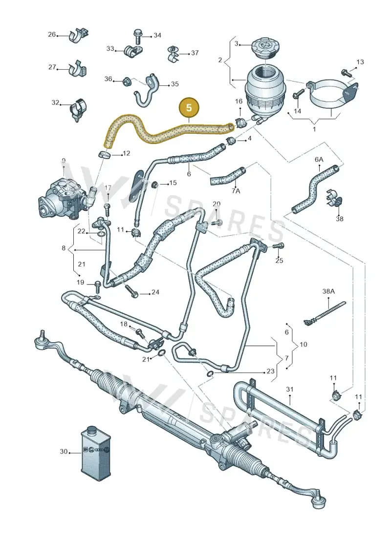 8K0422887AH — Audi A4 Av. Allroad (2008-2016) diagram 620422700, position 5