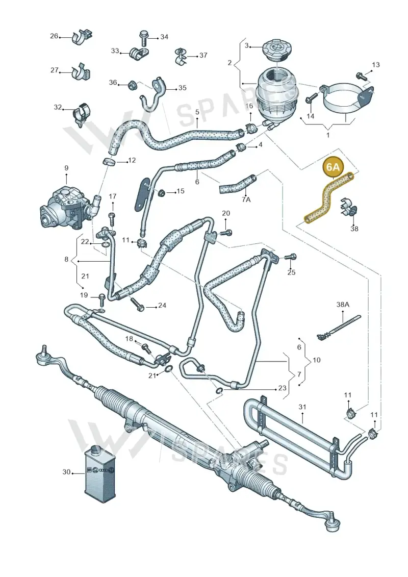 8K0422891AP — Audi A4 Av. Allroad (2008-2016) diagram 620422700, position 6A