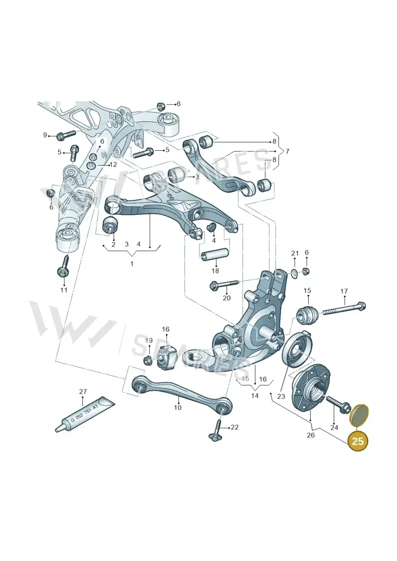 8K0501249 — Audi A7 Sportback (2014-2018) diagram 736505050, position 25