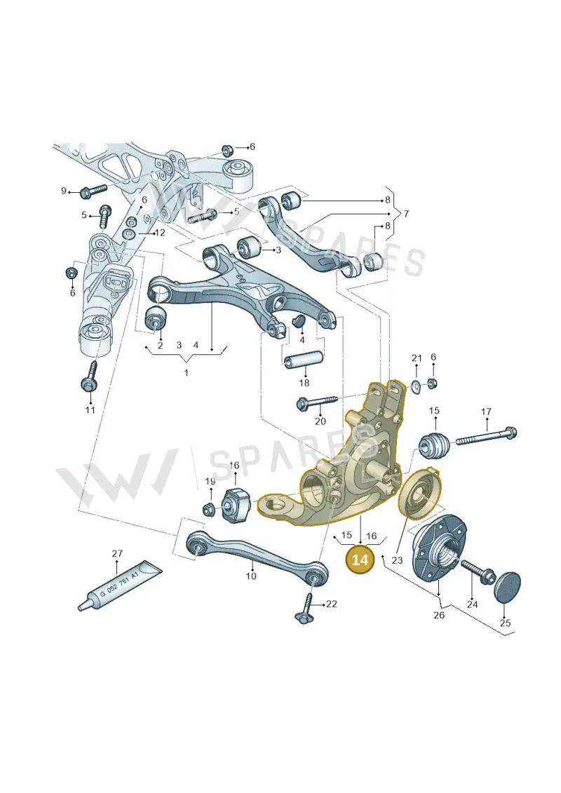 8K0505432AP — Audi A5 Sportback (2011-2017) diagram 736505050, position 14