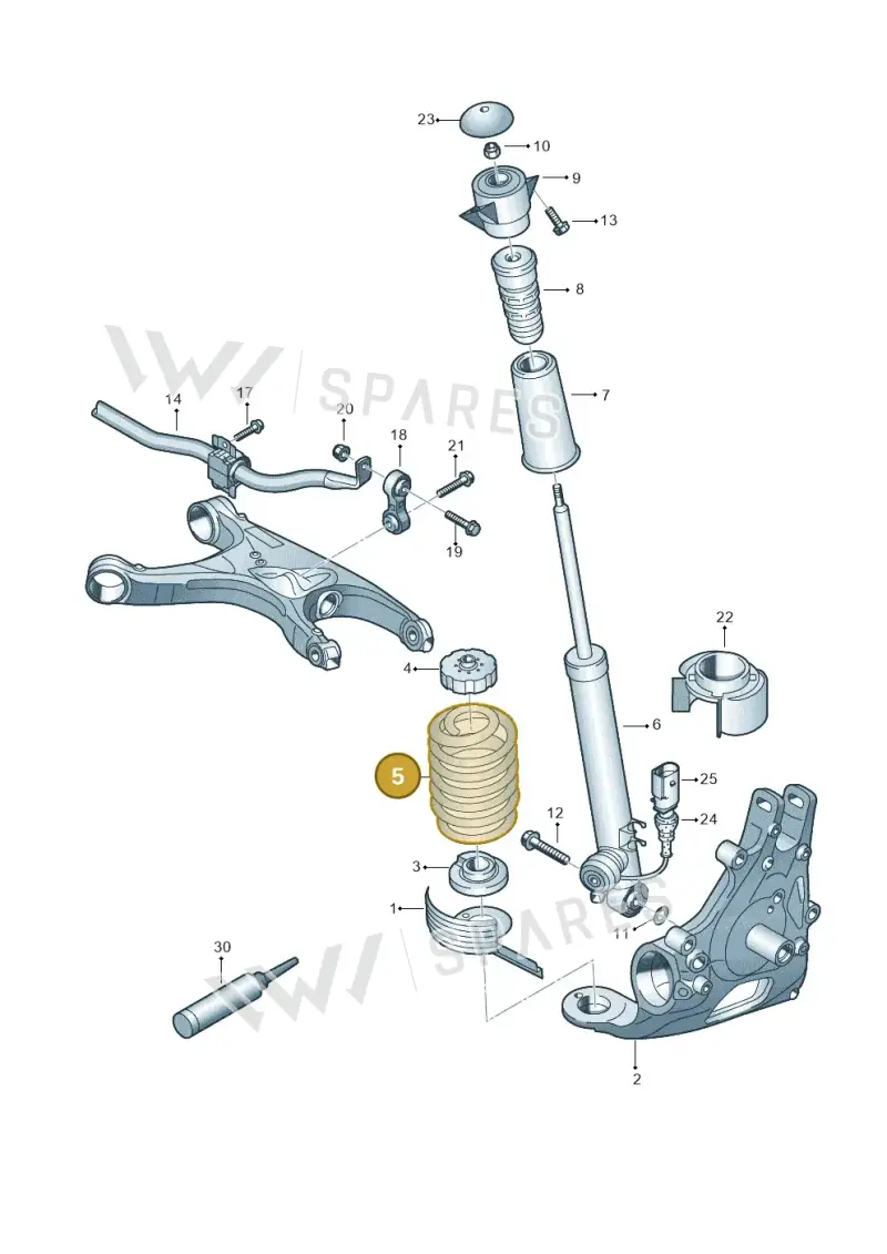 8K0511115DF — Audi A7 Sportback (2014-2018) diagram 620511000, position 5