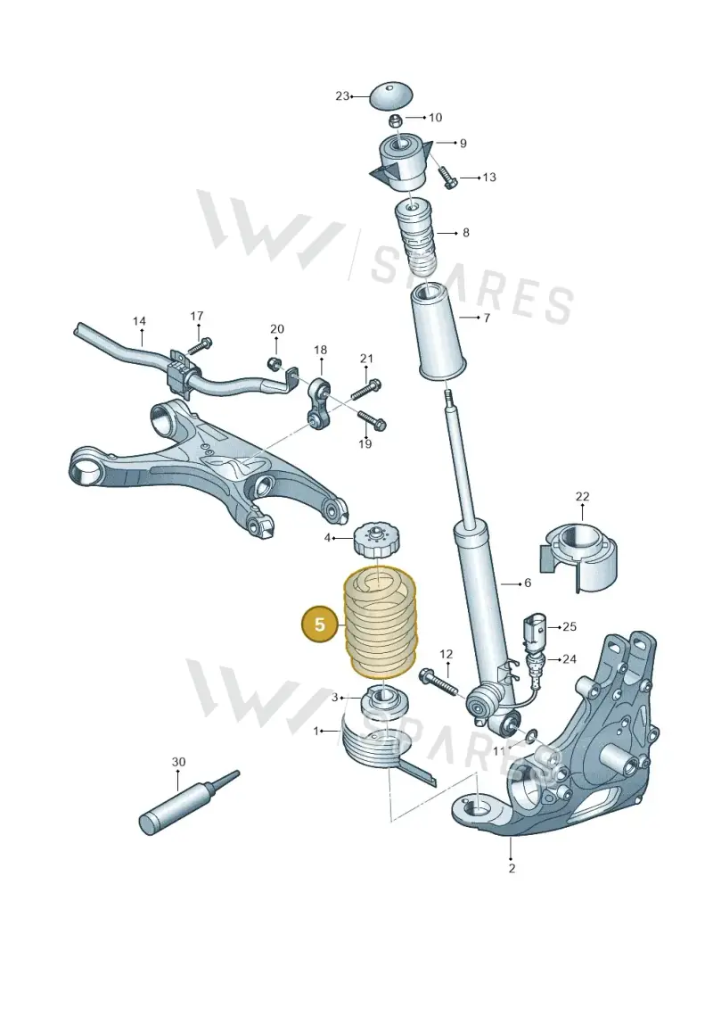 8K0511115GT — Audi A7 Sportback (2014-2018) diagram 620511000, position 5
