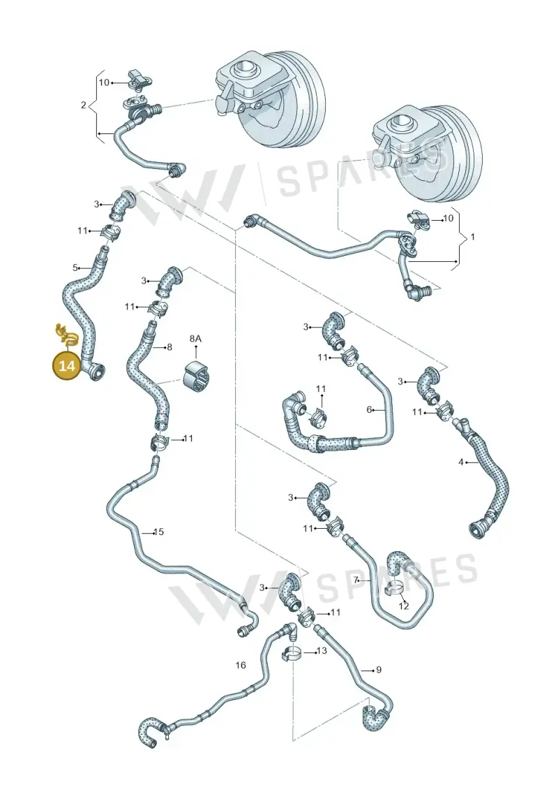 8K0612797E — Audi Q5 qu. 2.0 TDI (2012-2017) diagram 751611750, position 14