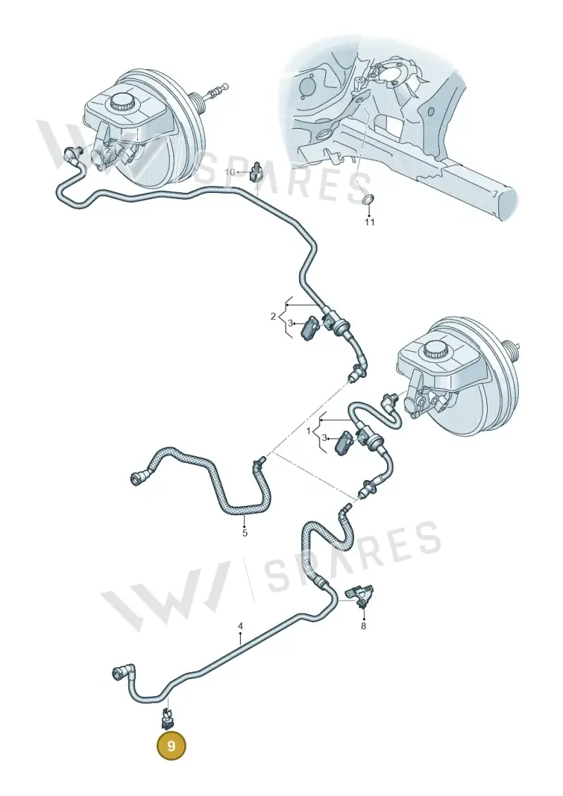 8K0612797E — Audi A8L (2017-2022) diagram 838611700, position 9