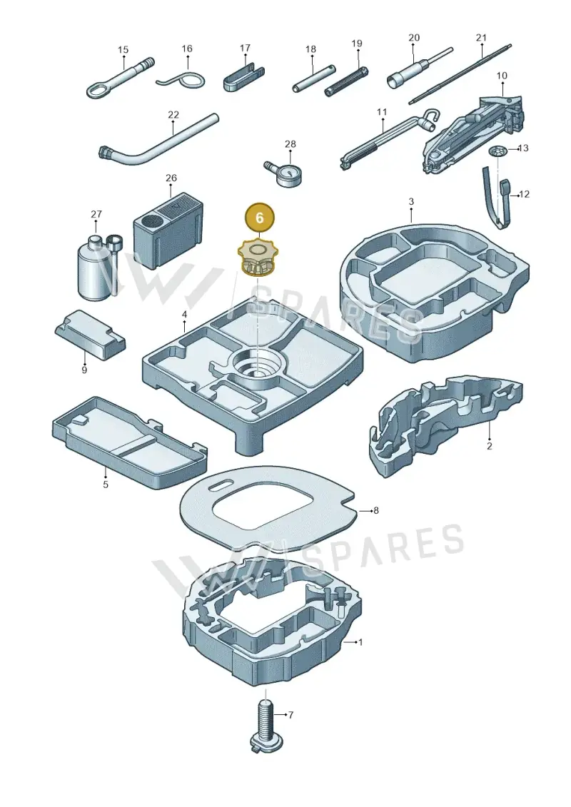 8K0803899 — Audi A1 Sportback (2014-2018) diagram 792011100, position 6