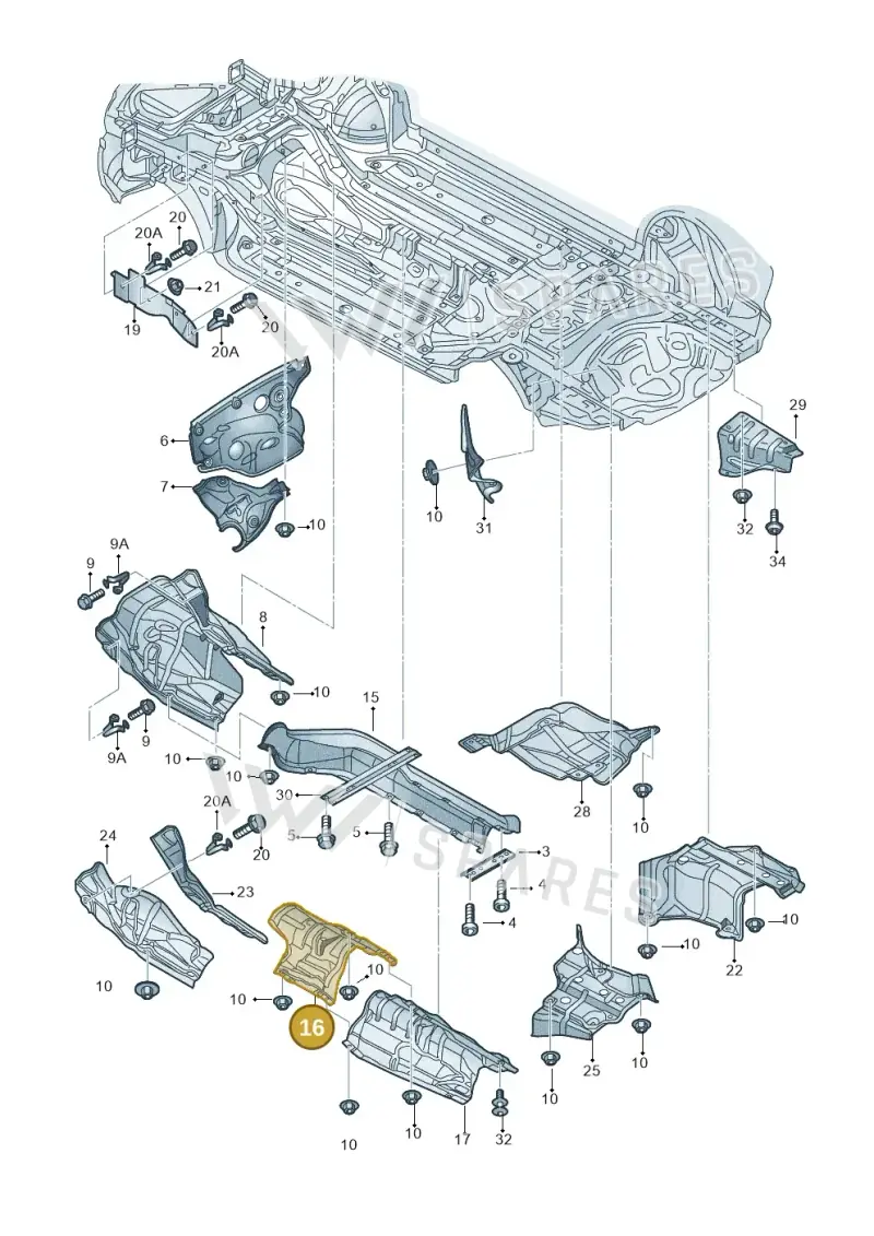 8K0804160P — Audi Q5 qu. 2.0 TDI (2012-2017) diagram 249804000, position 16