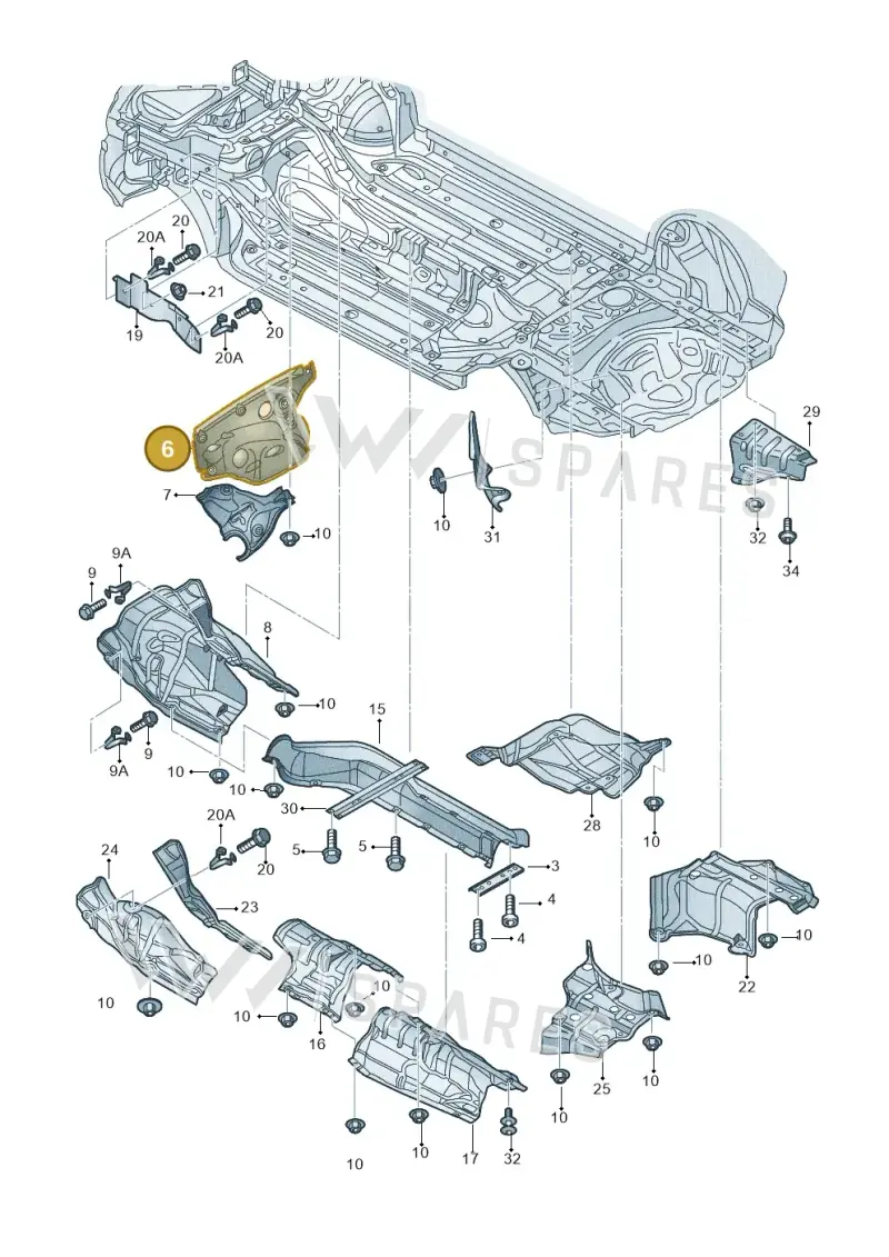 8K0804165D — Audi A5 Sportback (2011-2017) diagram 249804000, position 6