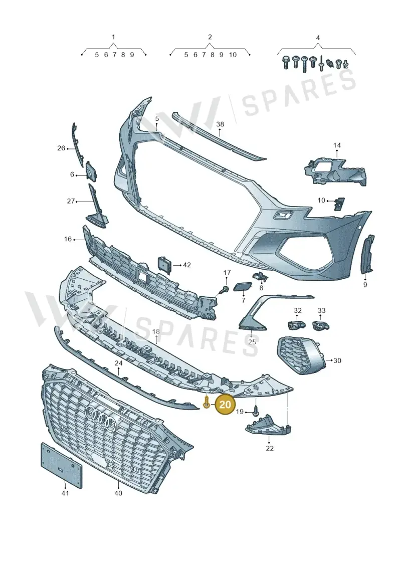 8K0805399A — Audi A3 Sportback (2019-2021) diagram 596807200, position 20