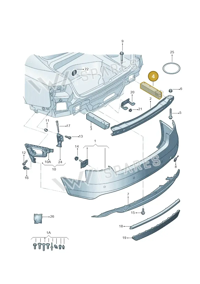 8K0807332A — Audi A4L 2.0 (2008-2012) diagram 669807050, position 4