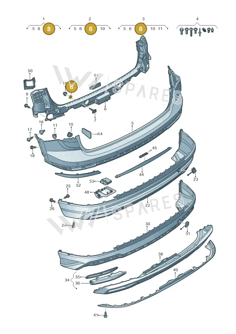 8K0807470 — Audi Q3 (2018-2025) diagram 597807600, position 8